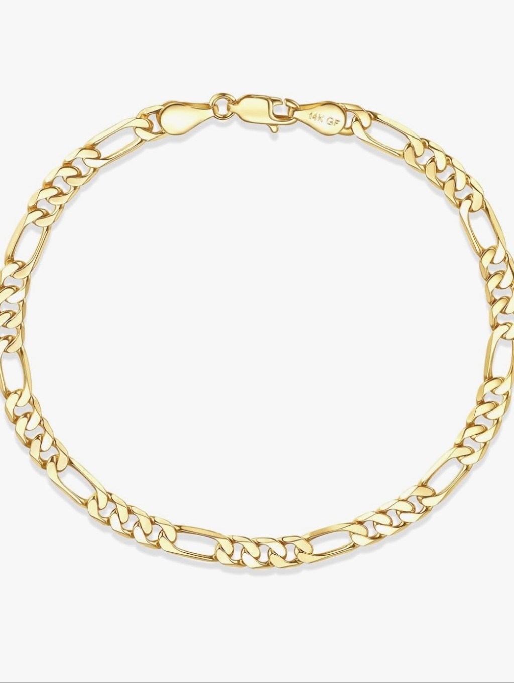 14k Gold Figaro Chain Bracelet - 8.5 Inch
